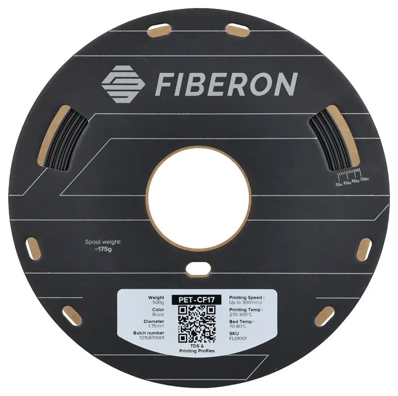 FL01001 Fiberon™ PET-CF17 Filament PET-CF Koolstofvezelversterkt, Hoge stijfheid, Kruipsterkte 1.75 mm 500 g van Polymaker in Kleurloos – productfoto 2 van 2
