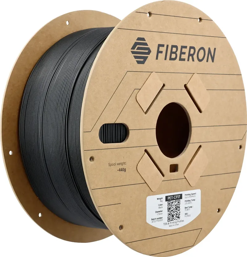 FL01002 Fiberon™ PET-CF17 Filament PETG-rCF Kohlefaserverstärkt, hohe Steifigkeit, Kriechfestigkeit 1.75 mm 3000 g Schwarz 1 St. von Polymaker – Produktfoto