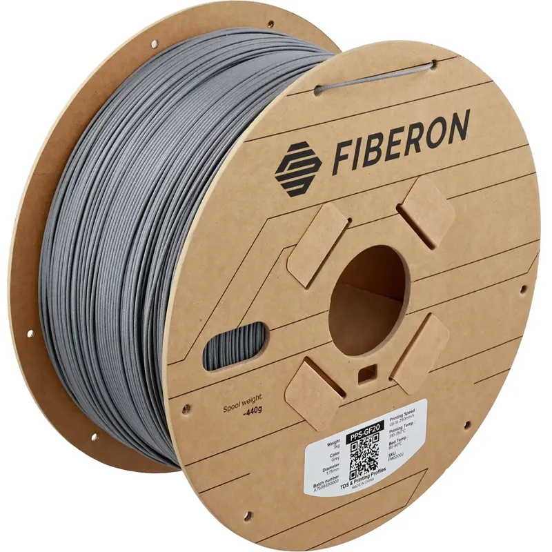 FM02002 Fiberon PPS-GF20 Filament PPS-GF Glasvezelversterkt, Hittebestendig, Vlamvertragend 1.75 mm 3000 g Grijs 1 stuk(s) van Polymaker – productfoto