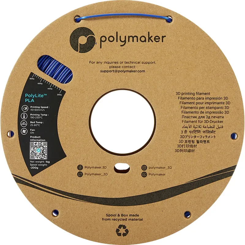 PA02005 PolyLite Filament PLA kunststof 1.75 mm 1000 g Blauw 1 stuk(s) van Polymaker in Kleurloos – productfoto 2 van 2