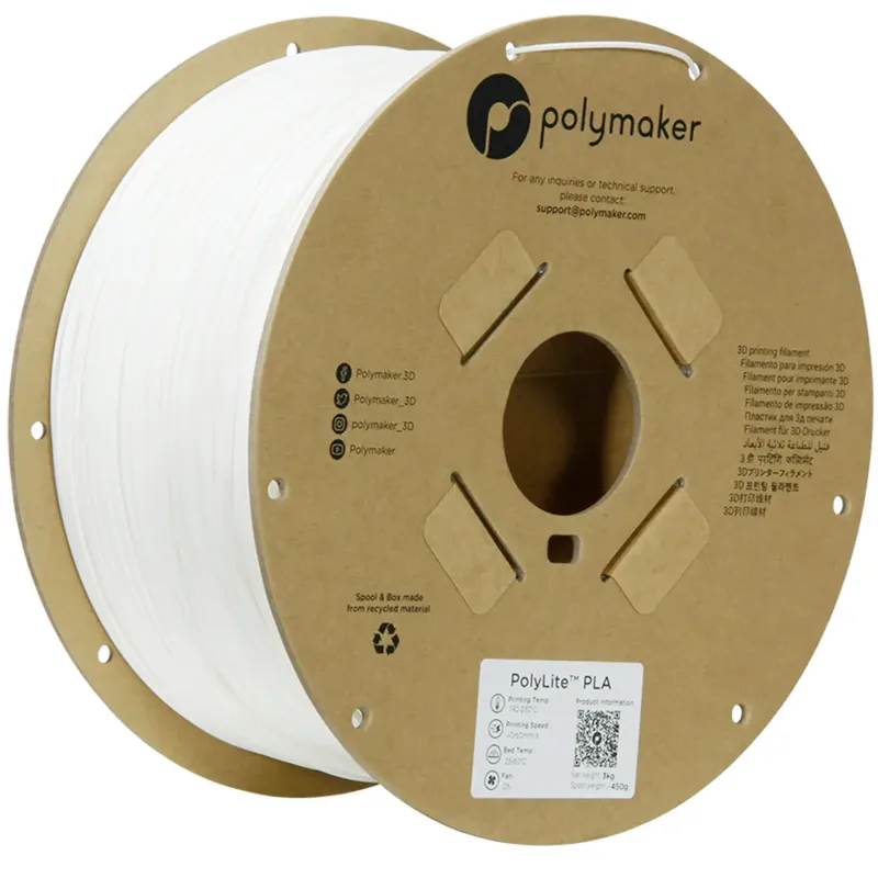 PA02036 6938936712466 Filament PLA hohe Steifigkeit, hohe Zugfestigkeit 1.75 mm 3000 g Weiß PolyLite™ 1 St. von Polymaker – Produktfoto