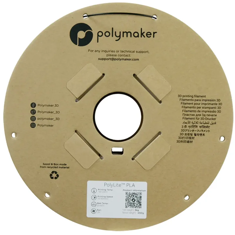 PA02037 Polymaker PolyLite PLA Filament True Black 1.75 mm / 3kg Filament PLA kunststof Hoge stijfheid, Hoge von Polymaker in Kleurloos – Produktfoto 2 von 2