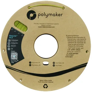 PA02058 Polymaker PolyLite PLA Filament Olive Green 1.75 mm / 1kg Filament PLA kunststof Hoge stijfheid, Hoge de Polymaker en Kleurloos – photo produit 2 sur 2