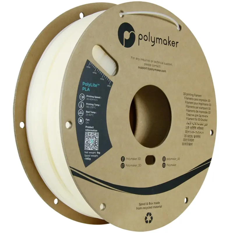 PA02072 UV Color Changing Filament PLA Farbwechsel 1.75 mm 1000 g Natur-Orange-UV PolyLite™ 1 St. van Polymaker – productfoto