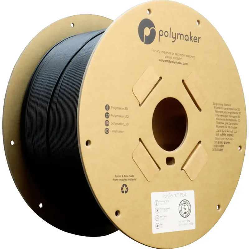 PA04007 Charcoal Black Filament PLA Matt geringerer Kunststoffgehalt 1.75 mm 3000 g Schwarz (matt) PolyTerra™ PLA 1 St. von Polymaker – Produktfoto