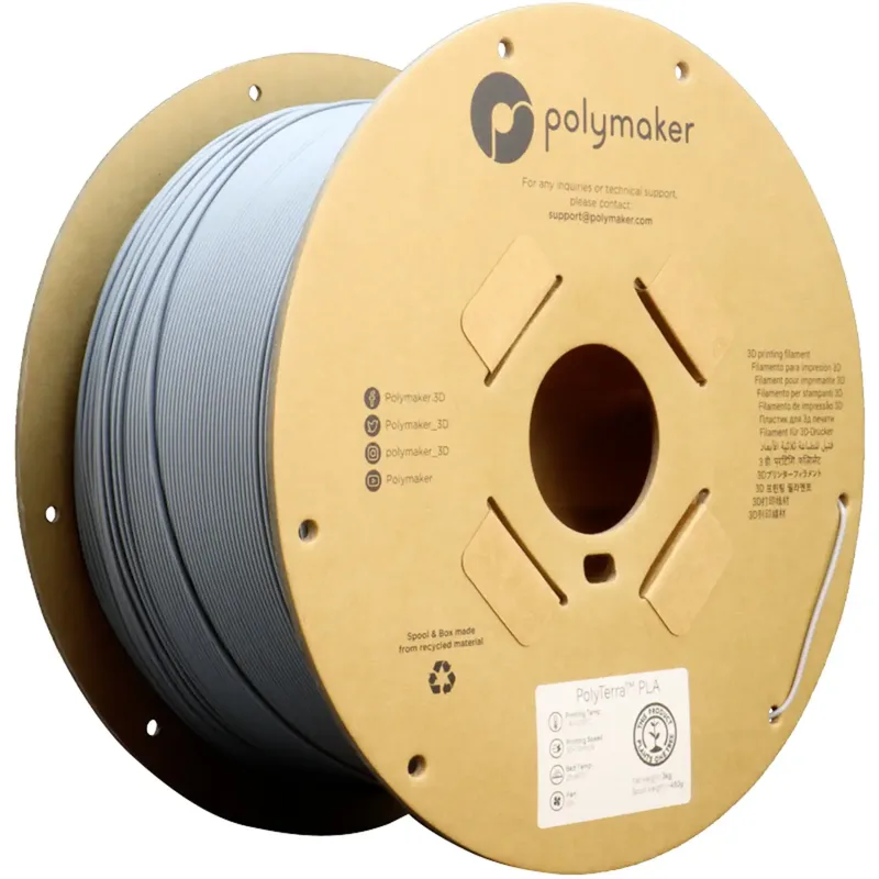 PA04009 Regular Filament PLA geringerer Kunststoffgehalt, Matt 1.75 mm 3000 g Fossil Grey PolyTerra™ 1 St. von Polymaker – Produktfoto