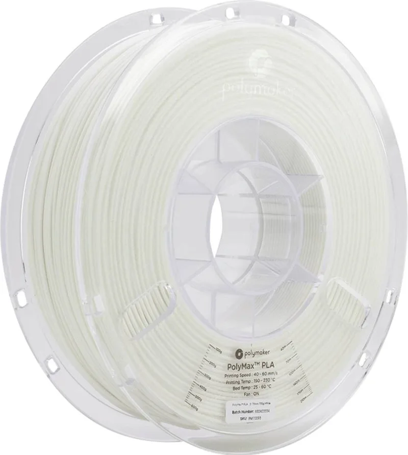 PA06002 PolyMAX Tough Filament PLA kunststof Hoge stijfheid, Hoge treksterkte, Slagvast 1.75 mm 750 g Wit 1 s van Polymaker in Kleurloos – productfoto 1 van 3