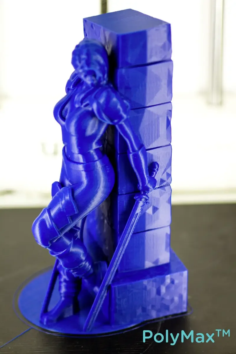 PA06005 PolyMAX Tough Filament PLA kunststof Hoge stijfheid, Hoge treksterkte, Slagvast 1.75 mm 750 g Blauw 1 van Polymaker in Kleurloos – productfoto 2 van 3