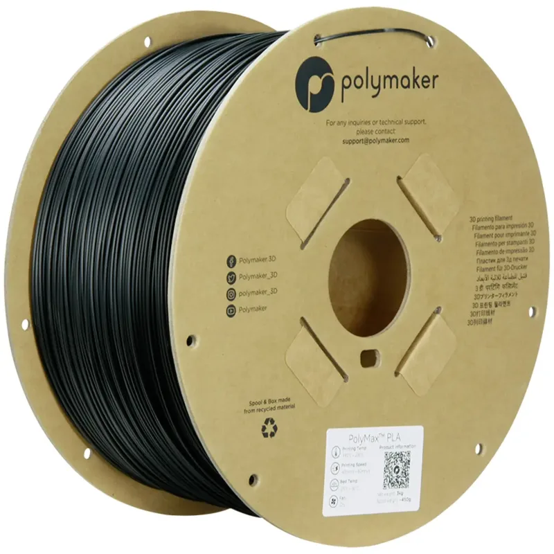 PA06024 Filament PLA, Tough PLA schlagfest 1.75 mm 3000 g Schwarz PolyMax™ 1 St. von Polymaker – Produktfoto