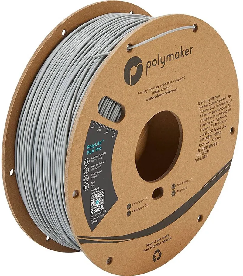 PA07003 Filament PLA Pro Hoge stijfheid, Slagvast 1.75 mm 1000 g Grijs PolyLite™ 1 stuk(s) by Polymaker in Kleurloos – product photo