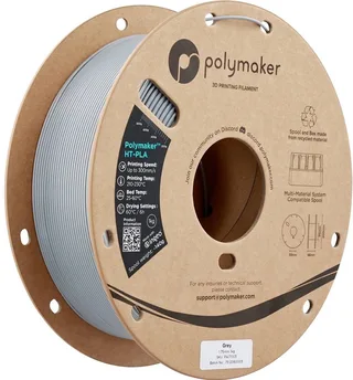 PA17003 HT-PLA Filament PLA kunststof, HT-PLA Warmtebestendig, Highspeed filament 1.75 mm 1000 g Grijs 1 stuk van Polymaker in Kleurloos – productfoto 1 van 2