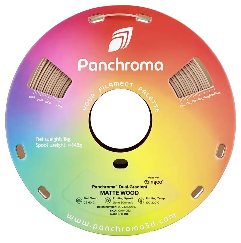 Panchroma Gradient WOOD Matte PLA 3D filament 1,75mm 1kg van Polymaker – productfoto 2 van 2