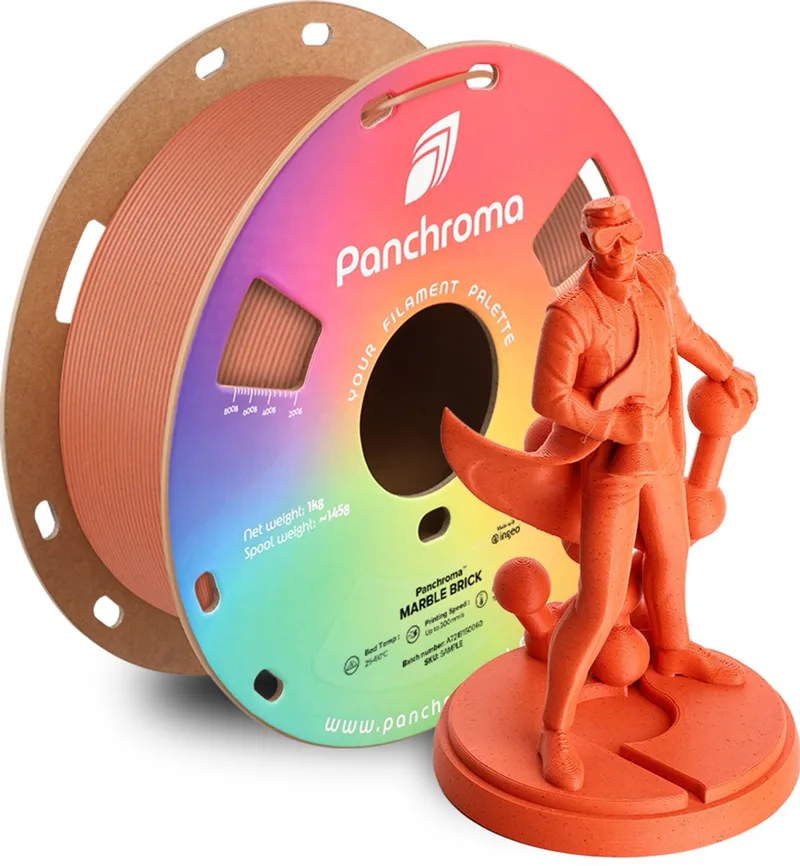 Panchroma Marble PLA 3D filament 1.75mm 1kg van Polymaker in Brick – productfoto 1 van 2
