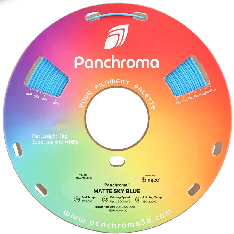 Panchroma Matte PLA 3D filament 1.75mm 1kg van Polymaker in Hemels Blauw – productfoto 1 van 2