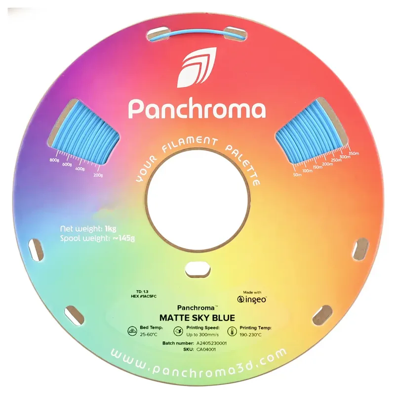 Panchroma Matte PLA 3D filament 1.75mm 1kg van Polymaker in Hemels Blauw – productfoto 2 van 2