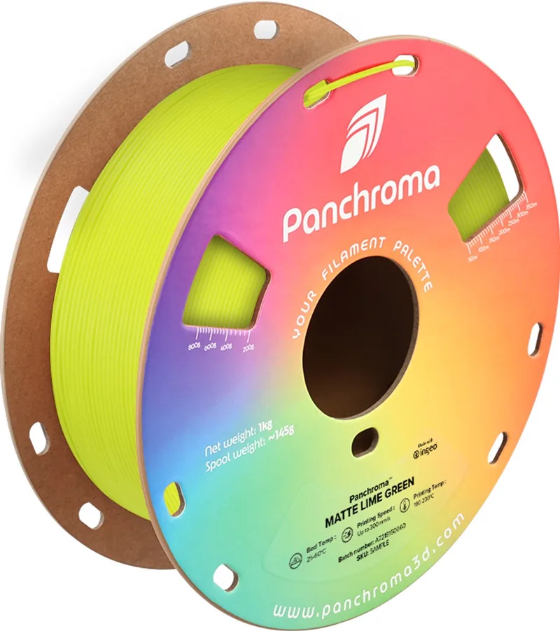 Panchroma Matte PLA 3D filament 1.75mm 1kg von Polymaker in Lime Green – Produktfoto