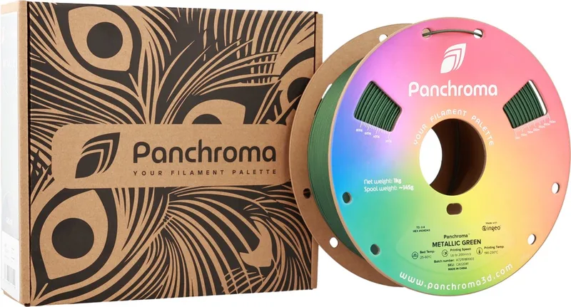 Panchroma PLA 3D filament 1,75mm 1kg van Polymaker in Metallic Groen – productfoto 1 van 2