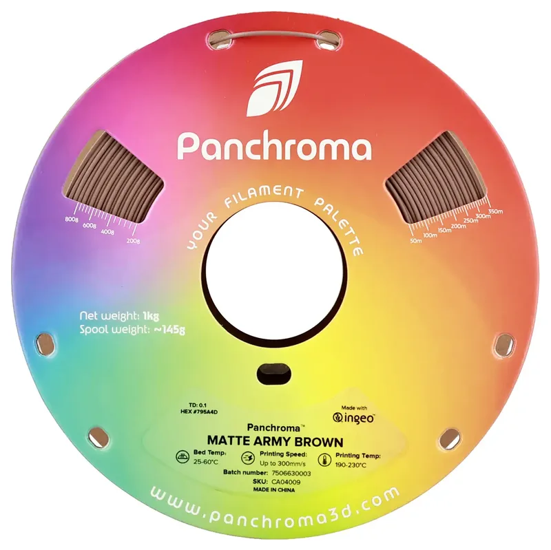 Panchroma PolyTerra PLA Matte Army (CA04009) 1.75mm 1kg. 3d filament von Polymaker in Army brown – Produktfoto 2 von 2