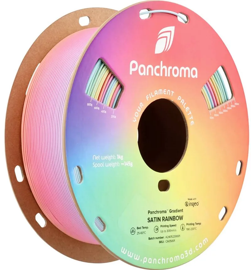 Panchroma Rainbow filament - PLA - 1KG - Satin van Polymaker in Regenboog Satin – productfoto 1 van 2