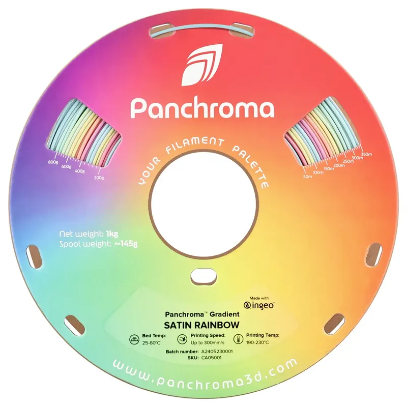 Panchroma Rainbow filament - PLA - 1KG - Satin van Polymaker in Regenboog Satin – productfoto 2 van 2