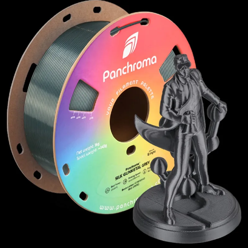 Panchroma Silk PLA 1kg 1.75mm van Polymaker in Gunmetal – productfoto