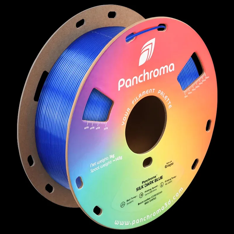 Panchroma Silk PLA 3D filament 1,75mm 1kg van Polymaker in Donker Blauw – productfoto