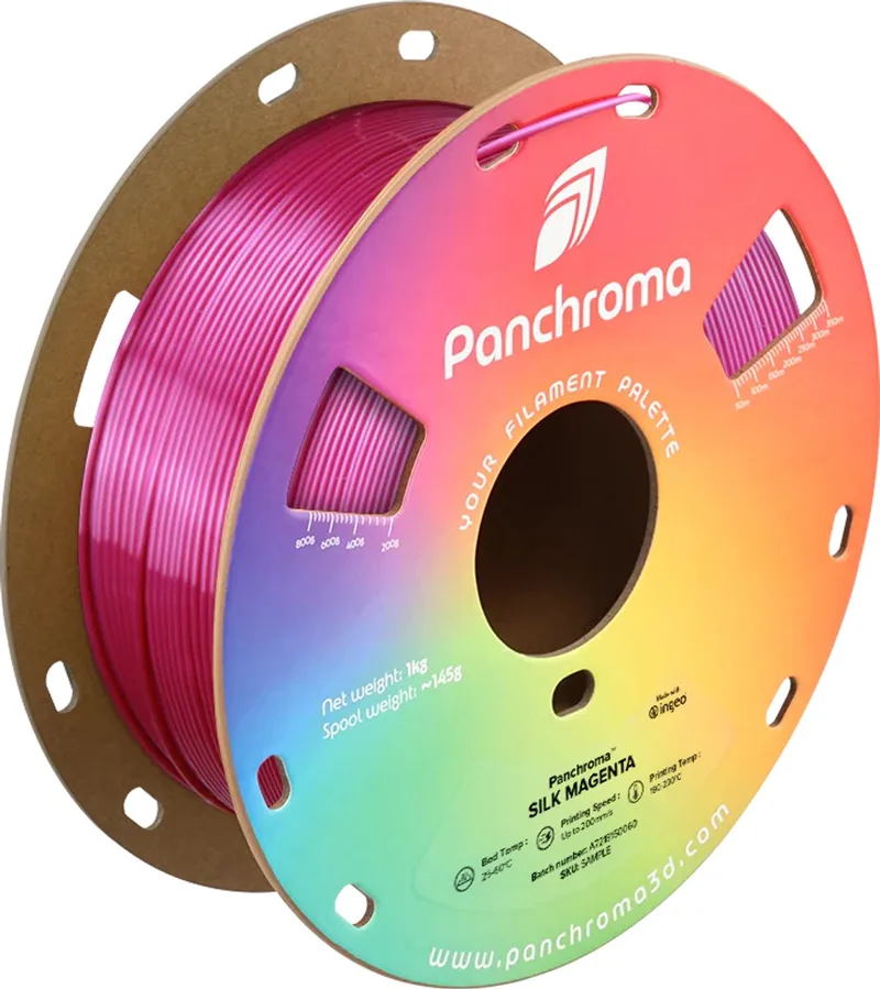 Panchroma Silk PLA 3D filament 1,75mm 1kg van Polymaker in Magenta – productfoto