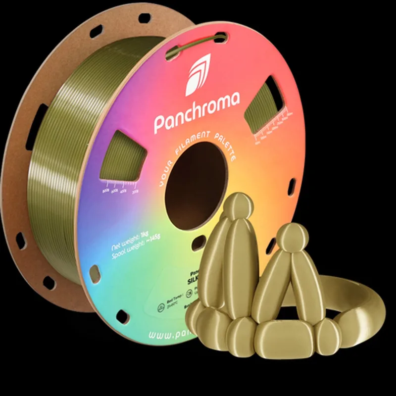 Panchroma Silk PLA 3D filament 1,75mm 1kg van Polymaker in Messing – productfoto