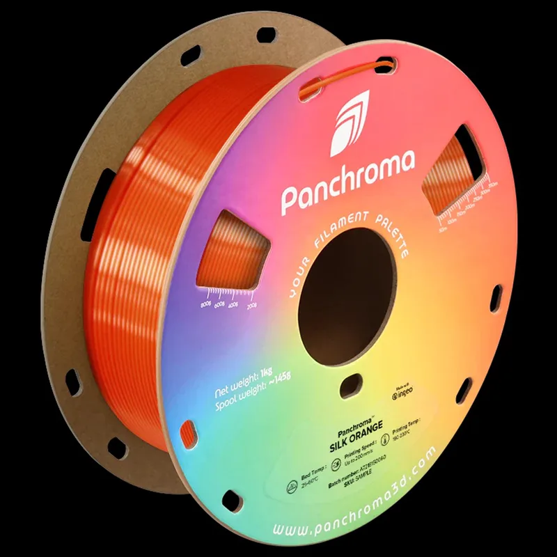 Panchroma Silk PLA 3D filament 1,75mm 1kg van Polymaker in Oranje – productfoto