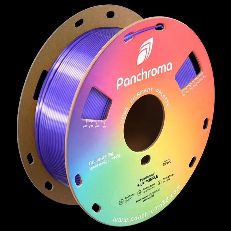 Panchroma Silk PLA 3D filament 1,75mm 1kg van Polymaker in Paars – productfoto