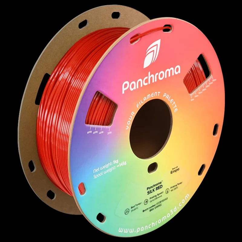 Panchroma Silk PLA 3D filament 1,75mm 1kg van Polymaker in Rood – productfoto