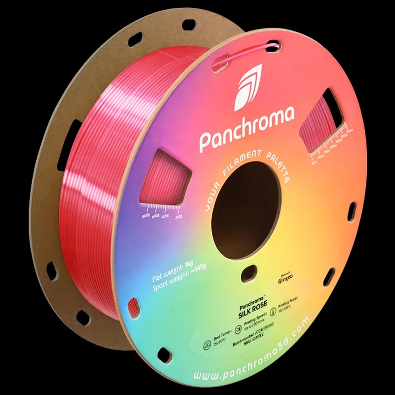 Panchroma Silk PLA 3D filament 1,75mm 1kg van Polymaker in Roze – productfoto