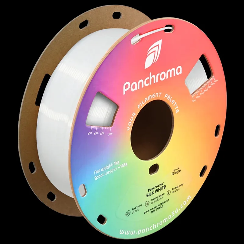 Panchroma Silk PLA 3D filament 1,75mm 1kg van Polymaker in Wit – productfoto