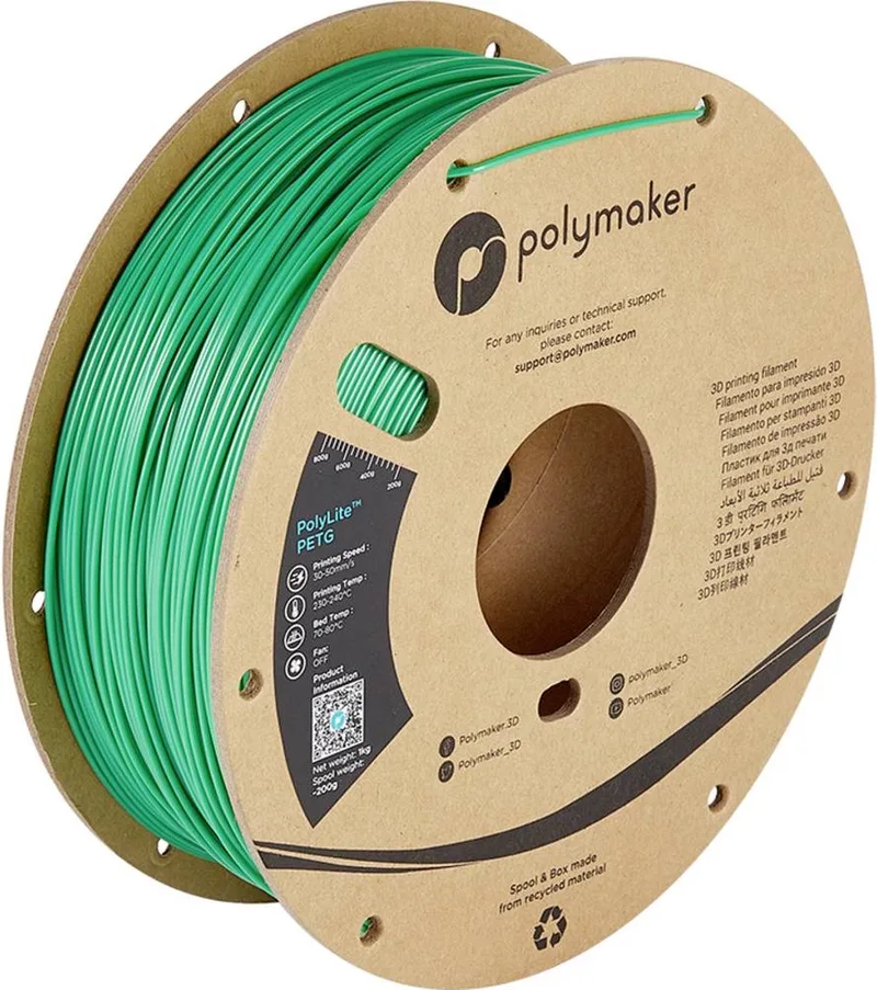 PB01005 PolyLite Filament PETG Hittebestendig, Hoge treksterkte 1.75 mm 1000 g Groen 1 stuk(s) van Polymaker in Kleurloos – productfoto