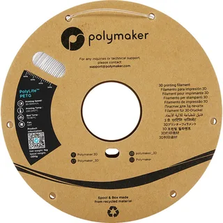 PB01011 PolyLite Filament PETG Hittebestendig, Hoge treksterkte 1.75 mm 1000 g Transparant 1 stuk(s) van Polymaker in Kleurloos – productfoto 2 van 2