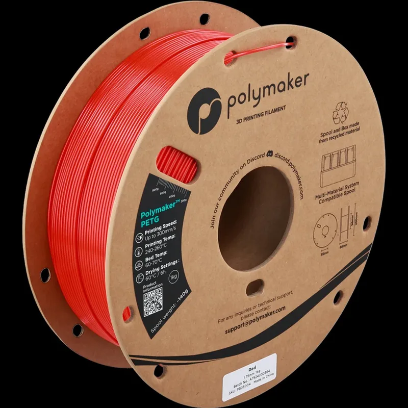 PB05004 Filament PETG Highspeed filament 1.75 mm 1000 g Rood 1 stuk(s) van Polymaker in Kleurloos – productfoto