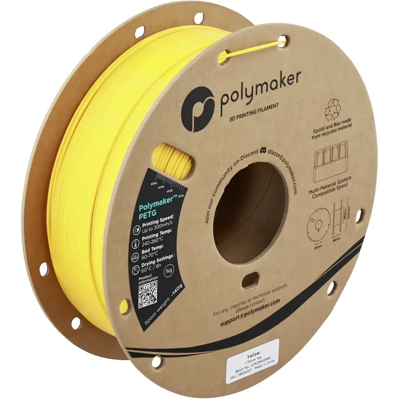 PB05007 PB05007 Filament PETG Highspeed filament 1.75 mm 1000 g Yellow, Geel 1 stuk(s) von Polymaker – Produktfoto