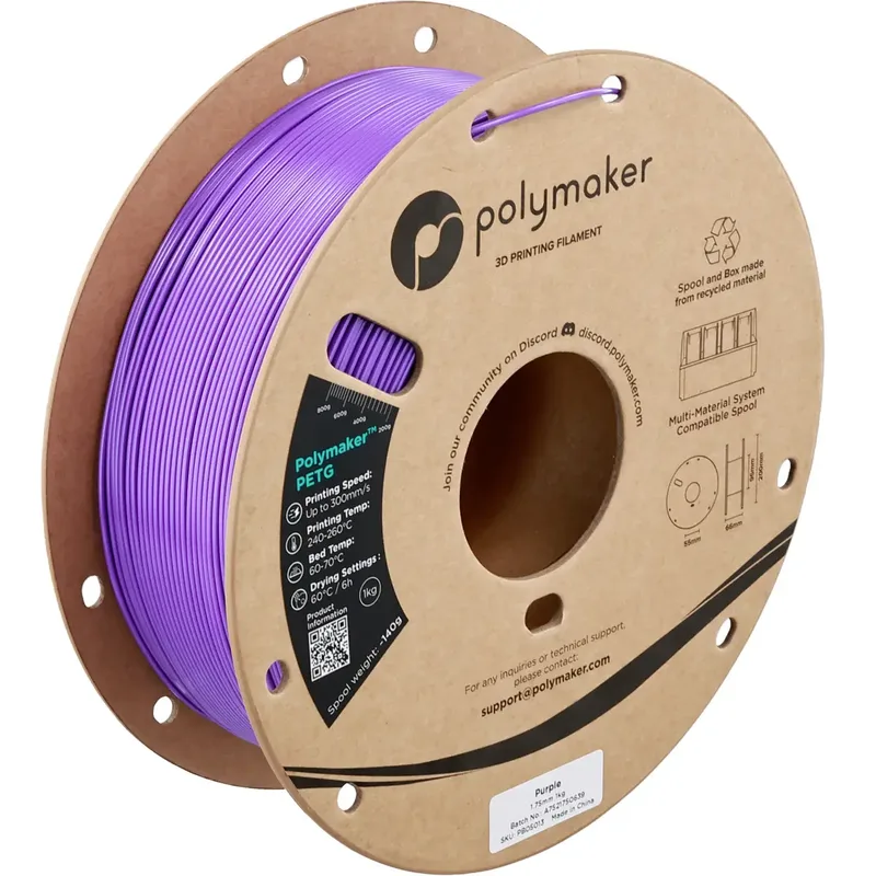 PB05013 PB05013 Filament PETG Highspeed filament 1.75 mm 1000 g Paars, Lila 1 stuk(s) von Polymaker – Produktfoto