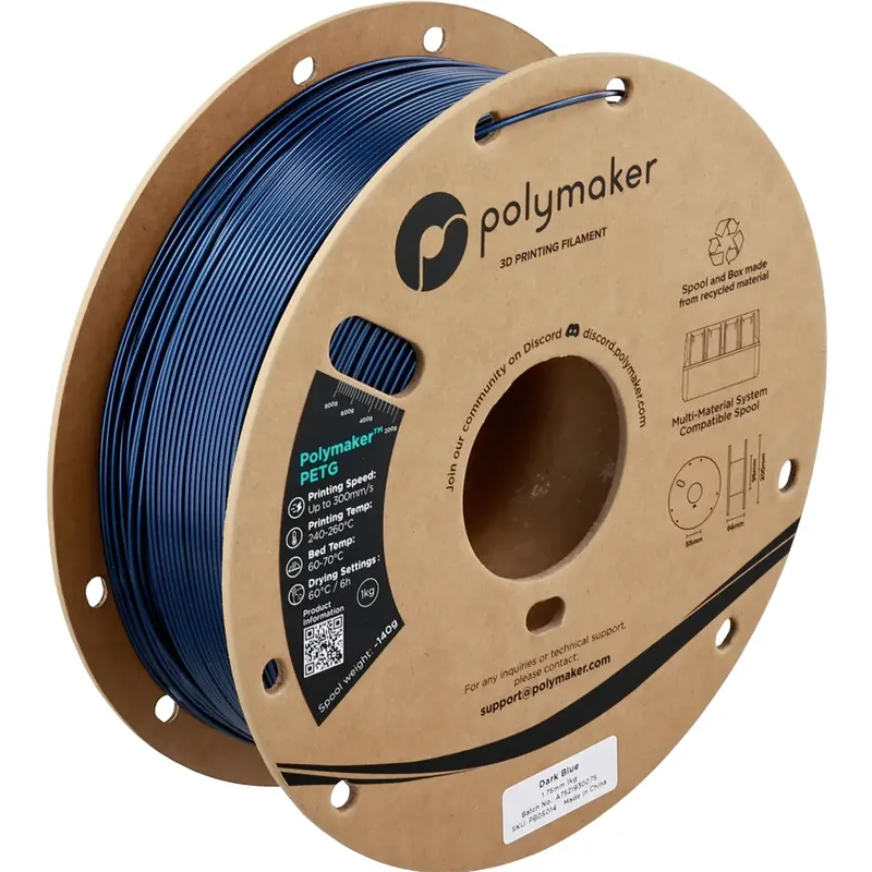 PB05014 PB05014 Filament PETG Highspeed filament 1.75 mm 1000 g Dark Blue, Donkerblauw, Blauw 1 stuk(s) von Polymaker – Produktfoto