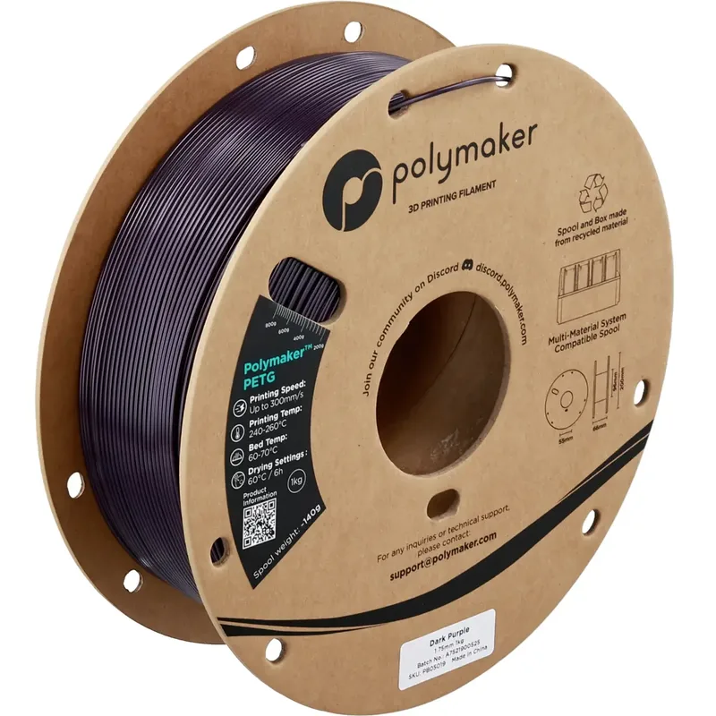 PB05019 PB05019 Filament PETG Highspeed filament 1.75 mm 1000 g Dark purple, Lila 1 stuk(s) von Polymaker – Produktfoto