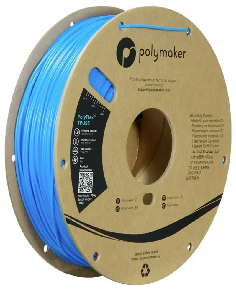 PD01005 PolyFlex TPU-95A Filament TPU flexibel 1.75 mm 750 g Blau 1 St. von Polymaker – Produktfoto