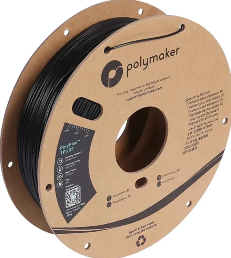 PD02001 TPU90 Filament TPU Flexibel 1.75 mm 750 g PolyFlex™ 1 stuk(s) de Polymaker en Noir – photo produit 1 sur 2