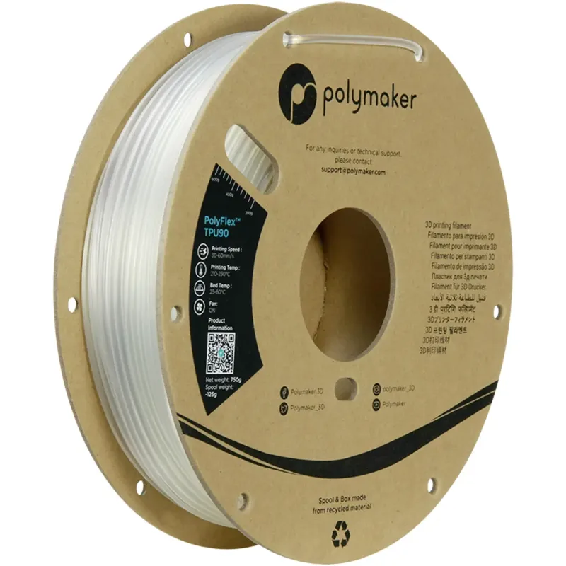 PD02009 TPU90 Filament TPU flexibel 2.85 mm 750 g Klar PolyFlex™ 1 St. von Polymaker – Produktfoto