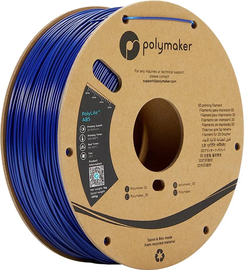 PE01017 PolyLite Filament ABS kunststof Geurarm 2.85 mm 1000 g Blauw 1 stuk(s) fra Polymaker, Kleurloos – produktbillede
