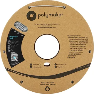 PF01003 PolyLite Filament ASA UV-bestendig, Weerbestendig, Hittebestendig 1.75 mm 1000 g Grijs 1 stuk(s) van Polymaker in Kleurloos – productfoto 2 van 2