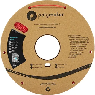 PF01004 PolyLite Filament ASA UV-bestendig, Weerbestendig, Hittebestendig 1.75 mm 1000 g Rood 1 stuk(s) från Polymaker, Kleurloos – produktbild 2 av 2