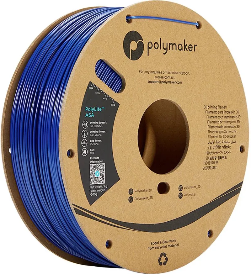 PF01005 PolyLite Filament ASA UV-bestendig, Weerbestendig, Hittebestendig 1.75 mm 1000 g Blauw 1 stuk(s) van Polymaker in Kleurloos – productfoto 1 van 2