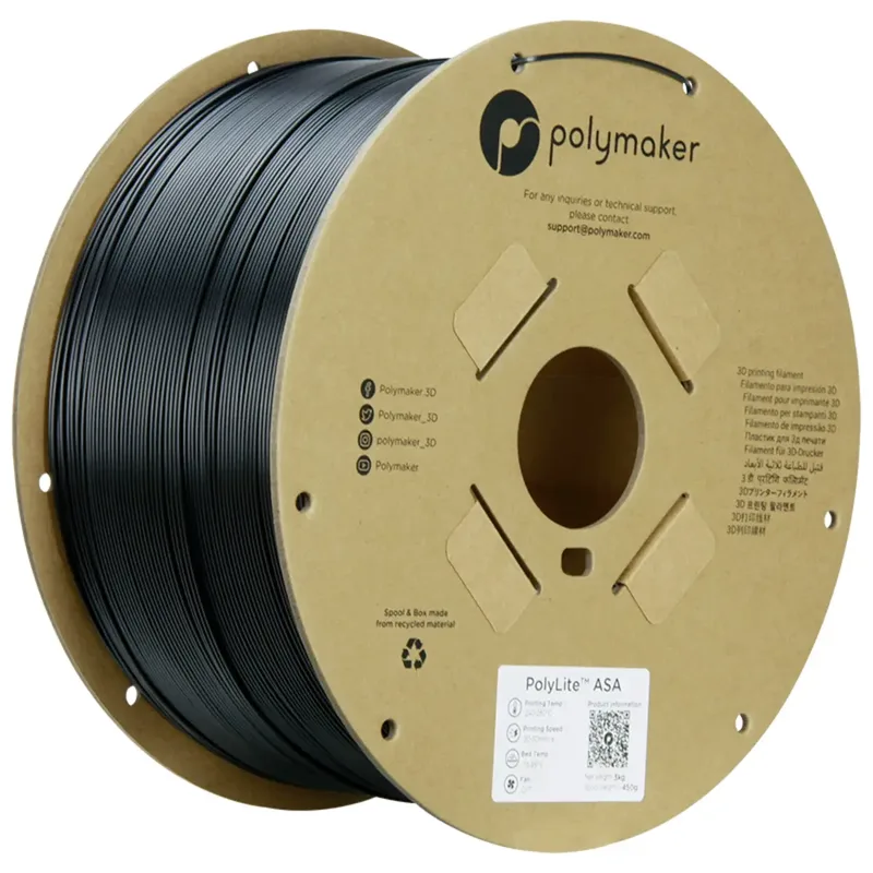 PF01020 6938936712619 Filament ASA UV-beständig, witterungsbeständig 1.75 mm 3 kg Schwarz PolyLite™ 1 St. von Polymaker – Produktfoto