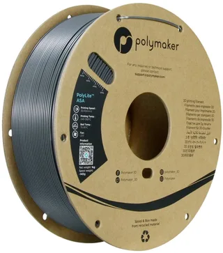 PF01037 Dark Grey Filament ASA UV-bestendig, Weerbestendig, Hittebestendig, Slagvast 1.75 mm 1000 g Donkergri van Polymaker in Kleurloos – productfoto 1 van 2