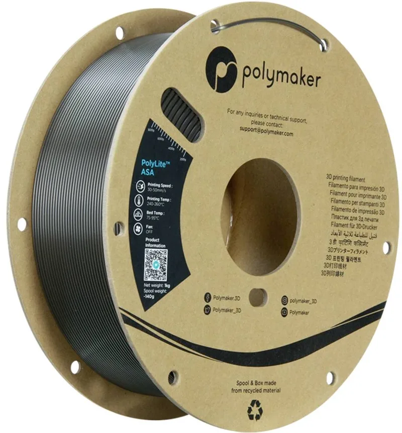 PF01046 Dark Gray Green Filament ASA Weerbestendig, Hittebestendig, UV-bestendig 1.75 mm 1000 g Grijs 1 stuk( van Polymaker in Kleurloos – productfoto 1 van 2